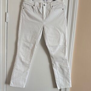 LOFT White Straight Leg Jeans Modern Style
